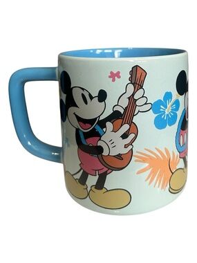 Mickey Mouse Minnie Disney Hawaii Tropical Ceramic Mug Great Condition!